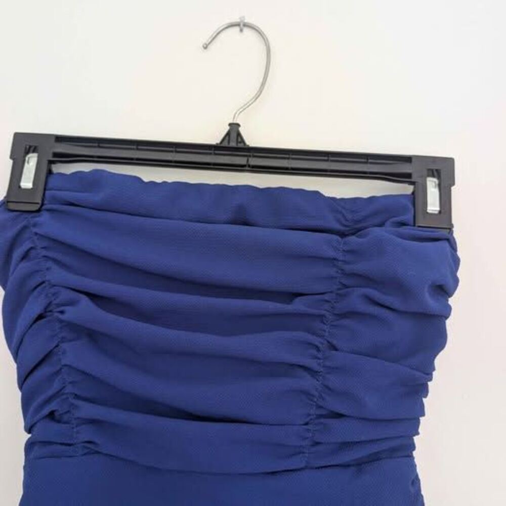 Lucy On The Sky Homecoming Strapless Ruched Mini Dress Cobalt Blue Small